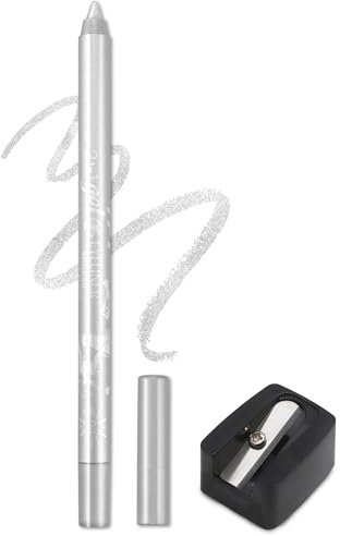 Jutqut Silver Glitter Gel Eyeliner, Metallic Kajal Pen Waterproof | Hållbar torkbeständig, högpigmenterad, lätt att använda, smooth, med pennvässare, makeup för kvinnor