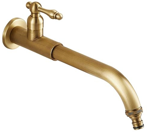 SXWYLZ Badarmatur Waschbecken Antik Wasserhahn Verlängerung ausgussbecken Einhebel Waschbecken Wand Wasserhahn 1/2 Zoll Kaltwasser Wandmontage Waschbeckenarmatur