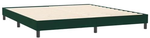 vidaXL Sängram utan madrass mörkgrön 200x220 cm sammet