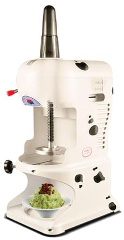Máquina de hielo raspado comercial, trituradora de hielo eléctrica, 340 W, automática, para hacer conos de nieve, grosor ajustable, para uso doméstico y comercial, cafeterías, tiendas de té,White