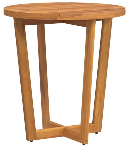 vidaXL Garten-Beistelltisch Rund Ø70x75 cm Massivholz Akazie