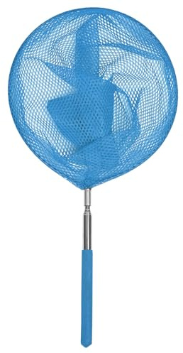 Kescher Pool Teichkescher Mit Teleskopstange,Feinmaschig Für Teich, Algen Pool,Algenkescher Nylon-Netz Kescher Mit Stiel Aus Rostfreiem Stahl Für Outdoor Aktivitäten