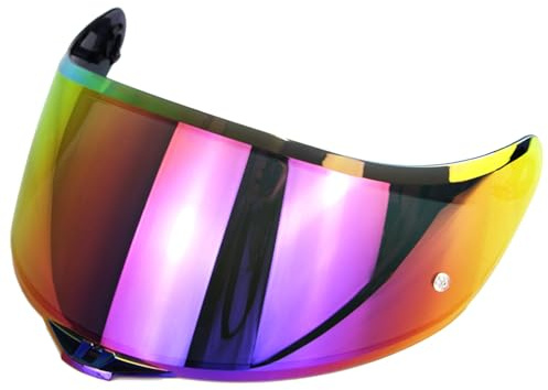 Shkalacar Helmet Visor Ersatz für AGV K1 K3SV K5, Motorradhelm Visier, Motorrad Windschutzscheibe Helmglas, Schutz Antikratz Antifog Mehrere Farben Einfach zu montieren (gelb-violett)