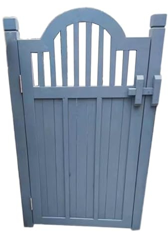 Cancello da giardino in legno per esterni, staccionata autoportante con porta in legno carbonizzato vintage, per patio, cortile e terrazza (60 x 80 cm) ed elegante ingresso