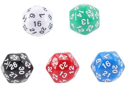 Gatuida Dadi a 30 Facce Acrilici Colorati Per Giochi Da Tavolo e Feste, Set Da 5 Pezzi, Giocattolo Educativo e Oggetto Di Scena Per Ragazzo Ragazza e Amici