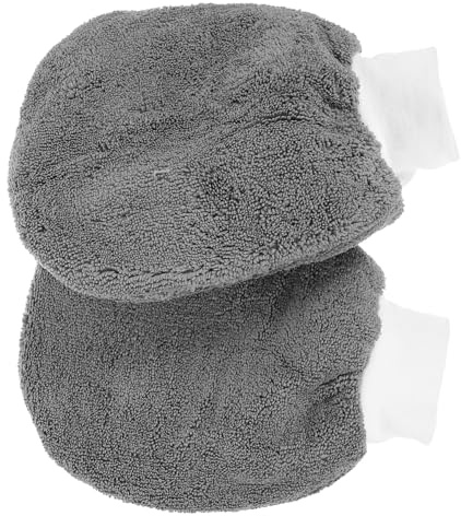ZUNOXAZ 2 pièces de Lavage Auto Microfibre Fine Doux et Mitaines de Nettoyage Voiture Fibres de Haute et Basse Densité pour Nettoyage Accessoires Lavage Voiture Polyvalents
