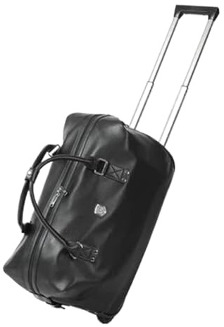Borsone Con Rotelle Trolley da viaggio donna Borsa con ruote in pelle 20 pollici 22 Bagaglio a mano(20 inch black)