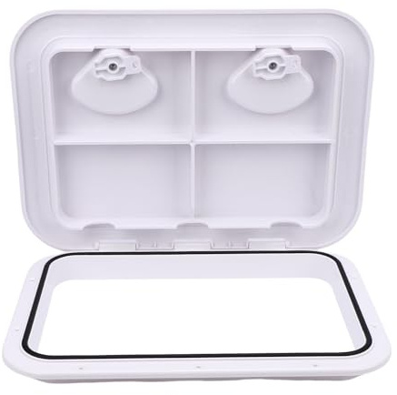 Escotilla de Acceso a Cubierta Marina, Tapa de Escotilla para Barco de 17,3 × 12,4 Pulgadas, Escotillas Rectangulares para Cubierta de Barco, Tapa de Escotilla Rectangular (White)