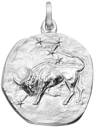 trendor Sternzeichen Stier 925 Silber Anhänger Ø 16 mm 21218-05 | wunderschönes Schmuckstück für Damen und Herren, elegante Geschenkidee
