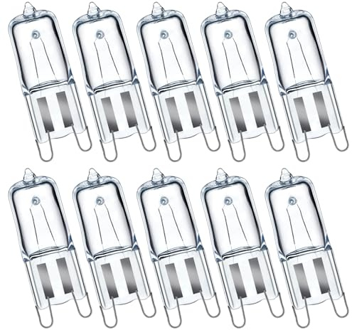 GMY G9 Halogen Light Bulbs 40W G9 Capsule Light Bulbs 230V 2700K Warm White Dimmable 10 Pack