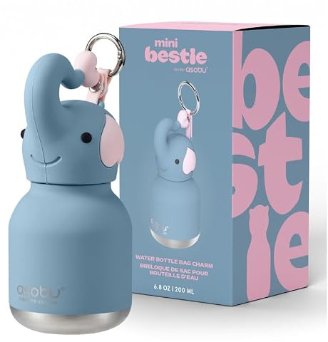 asobu Mini Bestie Water Bottle, Cute Collectible Character, Stainless Steel | 6.7 oz, Leak Proof Seal, Spill Resistant, BPA Free Materials, Dishwasher Safe, Reusable Straw Included, Great Gift Idea