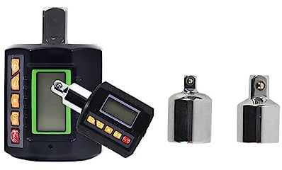 LLOOPK Chiave dinamometrica digitale, Tester for chiavi dinamometriche a 3 pezzi con adattatore 3-200N.m Misuratore digitale Testina for bici Riparazione auto Bicicletta Bitte(ANC-30 with green)
