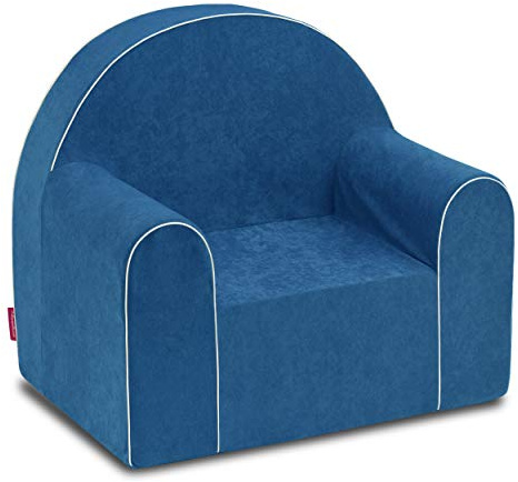 Badum - Kindersessel ab 2 Jahre - Kinder Sessel - Stabil, Bequem, aus Schaumstoff - mit Abnehmbarem Bezug, Waschbar - Geschenkidee, Geschenk zum Geburtstag für Mädchen, Junge - Blau