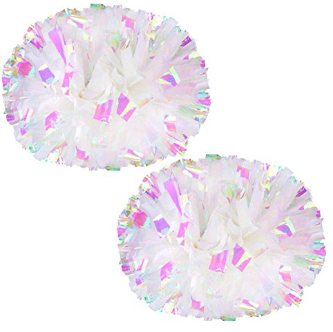 14.96 Zoll Mannschaftssport Cheerleading Poms Mittlerer Handgriff Pompons 2 PCS-Regenbogen