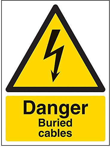 V Safety 68017AN-S'Danger Buried Cables' Sign, Portrait, 150 mm x 200 mm (Pack of 3)