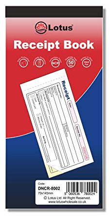 Quittungsbuch DNCR-8002, 70 x 145 mm, Doppelschein für Geldmieten, 2 Teile selbstdurchschreibend, DNCR-8002 70 x 145 Blau und Rot
