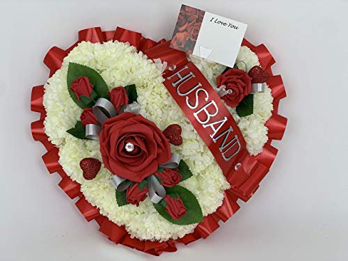 Wreath heart grave memorial artificial mum, dad, nan, grandad