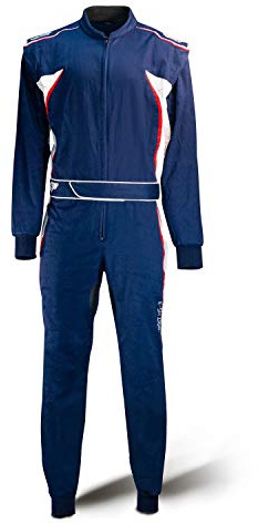 Speed Kart Overall 3-farbig - Kartoverall Detroit HS-3 blau weiß rot (XL)