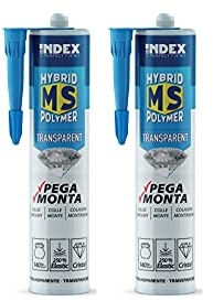 Hybrid Montagekleber Transparent 290ml MS-Polymerkleber & Dichtstoff für Glas, Metall, Kunststoff, Holz & Stein – starke Haftung, elastisch, wetterfest & schrumpffrei (2, transparent)
