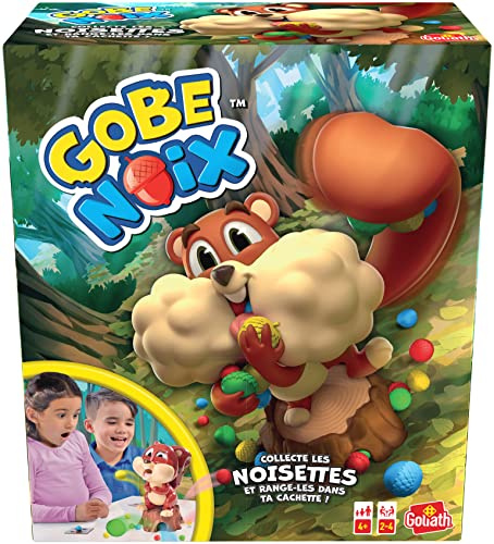 Goliath Gobe Noix - Jeux de Rapidité de Société Amusant pour Enfants - A partir de 4 Ans - Aide l'Ecureuil à Collecter des Noisettes - Jouez en Famille ou Entre Amis - 2 à 4 Joueurs