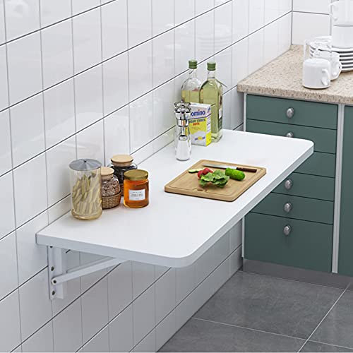 WYFZT Tavolo da Bar della Colazione della Cucina, Bianco | Computer Workstation per Lavoro Domestico | Tavolo da Muro Pieghevole Parete | Scrivania Pieghevole per Camera Lavanderia, Piccolo Spazio