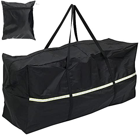 Garden Furniture Cushion Storage Bag Waterproof Heavy Duty 210D Oxford Fabric Rip Proof Storage Foldable Bag with Handle and Zipper for Christmas Tree, Outdoor Garden Patio Cushion Cover (122*39*55cm)