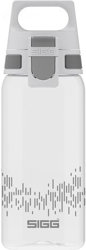 SIGG - Tritan Renew Trinkflasche - Total Clear ONE MyPlanet Antracite - Für Kohlensäurenhaltigen Getränke Geeignet - Spülmaschinenfest - Fruchtsieb - Auslaufsicher - Federleicht - BPAfrei - Grau -0,5L