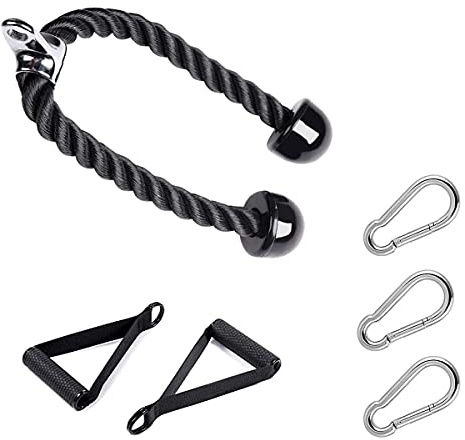 TBQIKZM Trizeps Push-Pull-Down-Seil Seil für Multi Gym und 2X multifunktionales, kraftvolles Griffkabel mit Karabinerhaken, Arm-Krafttraining-Kombinationen für Physiotherapie, Rehabilitation