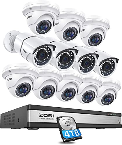 ZOSI 4K PoE Security CCTV Camera System, 12pcs 5MP Outdoor PoE IP Cameras