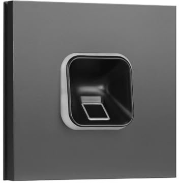 EKEY 204705 sLine Fingerprintset (Fingerprint, Siedle Vario Sprechanlagenmodul Anthrazitgrau, Controller), Biometrische Zutrittslösung für Türsprechanlage Siedle, 0,4 W, 12-24 V, Schwarzer Fingerprint