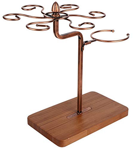 Portabicchieri da Vino da Tavolo, Porta Calici di Vino in Ferro Battuto con Portabottiglie di Vino, Supporto per Vino e Bicchieri per Sala da Pranzo e Bar (Bronzo)