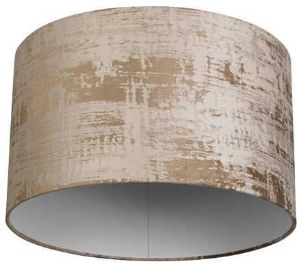 REV Paralume rotondo in stile vintage in cotone di alta qualità, diametro 42 cm, paralume di ricambio per lampada a sospensione e lampada da terra, attacco E27, colore talpa