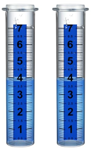 Ricihene Regenmesser Ersatzrohr, genaue Regenmesser im Freien Best Rated, 7“ Kapazität Regenmesser Rohr Ersatz für Hof & Garten, Wasserzähler für Regen