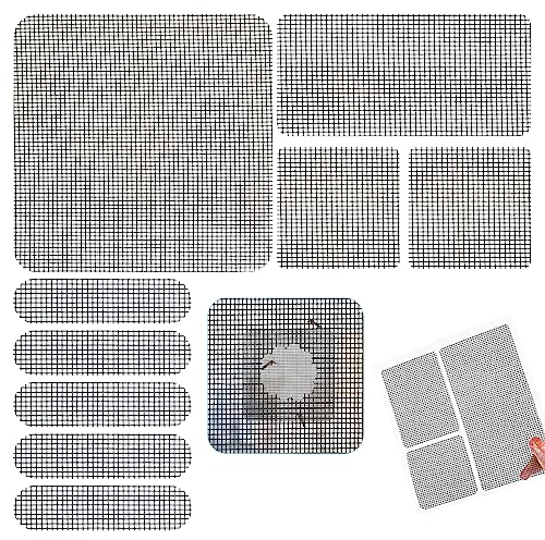 28 Stück Fliegengitter Reparatur Set,Fliegengitter Fenster Reparatur Mosquito Patch Fliegengitter Flicken Insektenschutz Reparaturset Klettband Selbstklebend für Tür Insektenschutz Moskitonetz