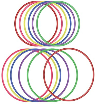 OOTSR 12 Piezas Anillo de plástico para Juego de Lanzamiento de Anillos-18cm y 25cm, Juegos de Práctica de Velocidad y Agilidad, Fiesta, Carnaval, Jardín, Juegos al Aire Libre