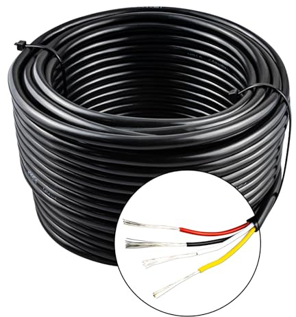 URCIANOW 22AWG Kabel 4 Adrig 4X 0,3mm² Elektrischer Draht 20 Meter UL2464 Elektrischer Draht 22AWG PVC-Kordel verseilt Kupferdraht verzinnt