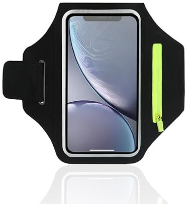 Phone Holder Running Armband for iPhone 15 14 13 12 Pro Max/Plus, Zipper Pocket to Hold Headphone Keys and Card Slot, Gym Running Workout Sports Phone Armband for 6.8 Inch Phones