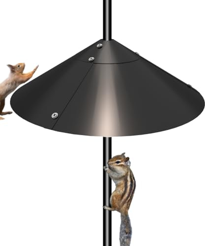 Garbuildman Metall-Eichhörnchen-Leitblech für Vogelfutterstangen, Außenstangenhalterung, Vogelhausschutz für den Außenbereich, Schäferhaken, 48,3 cm, 1 Stück