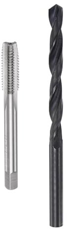 sourcing map Metric Tap and Drill Bit Set, M8 x 1.25 Thread Tap & 6.8mm Black Oxide Twist Drill Bit, Straight Flute Tap Tapping Threading Repair Tool Kit