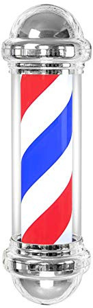 Letrero LED Giratorio de Barbero, Poste Iluminador con Luz LED, Cubierta de Plástico PC Galvanizada para Peluquería