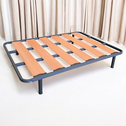 Sueña y Descansa Somier Resistente de Lama Ancha Bastidor Tubo Acero 40 x 30 mm con Juego de 4 Patas Rosca 27 cm (80x180cm)
