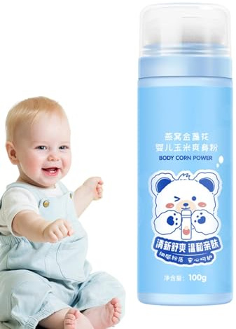 JINGAN Talco per bambini, polvere senza talco per bambini - del corpo con talco antiprurito | 100 g di polvere senza talco, polvere lenitiva per prurito, polvere vegetale naturale per corpo