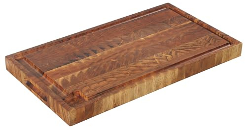 Zassenhaus Schneidebrett Stirnholz, mit Saftrille, Akazienholz, 54×30×4 cm