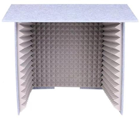 Portable Vocal Recording Studio Booth with Noise Reduction Panels, Gray