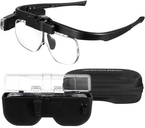 STOBOK Led-lichtlupe Mit Freihändigem Design Beleuchtete Lupe Für Präzise Betrachtung Wiederaufladbare Led-Lupe Mit Schutzbrille