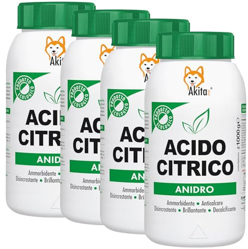 Akitaink Acido Citrico in Polvere – 100% Puro, Naturale ed Ecologico – Formato da 4 kg – Prodotto Multiuso per la Casa: Ammorbidente, Anticalcare, Brillantante, Disincrostante e Decalcificante (4)