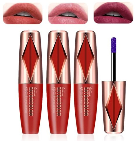 Lip Peel off Stain 3 PCS, Peel off Lip Liner Long Lasting, Lipstain Tattoo Pigmented Smooth Waterproof Matte Finish Suitable for Ladies and Girls (3 Colors)