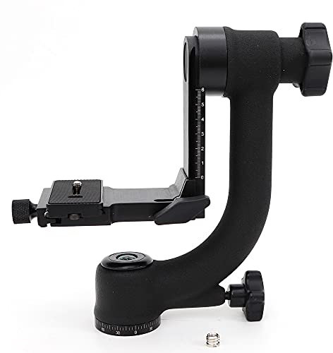 HAUTFENM 360° Panorama-Gimbal-Stativkopf, professioneller Panoramakopf aus Aluminiumlegierung mit robustem Metall-Grad, für DSLR-Kameras, Teleobjektive und Camcorder