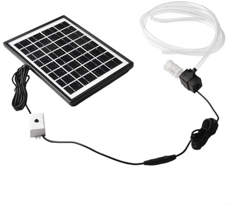 Zeroupshop Solar Panel Water Pump System 6 W 9 V with 12V Submersible Pump 240L/Hour Flow Rate 2M Pipe Filter for Aquarium Pond Fountain Garden Outdoor Water Features
