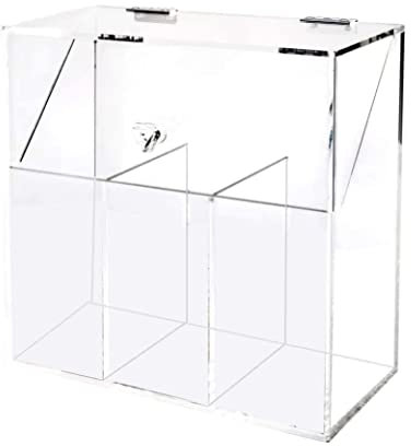 EdirFtra Organizer per pennelli per Trucco Trasparente, Organizer per portapennelli per Trucco con Coperchio, Organizer per pennelli per Trucco in Acrilico a 3 Scomparti